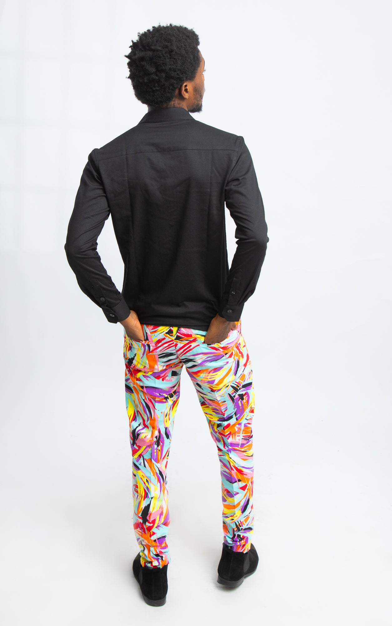 CARMINE FLORAL PRINT TROUSERS