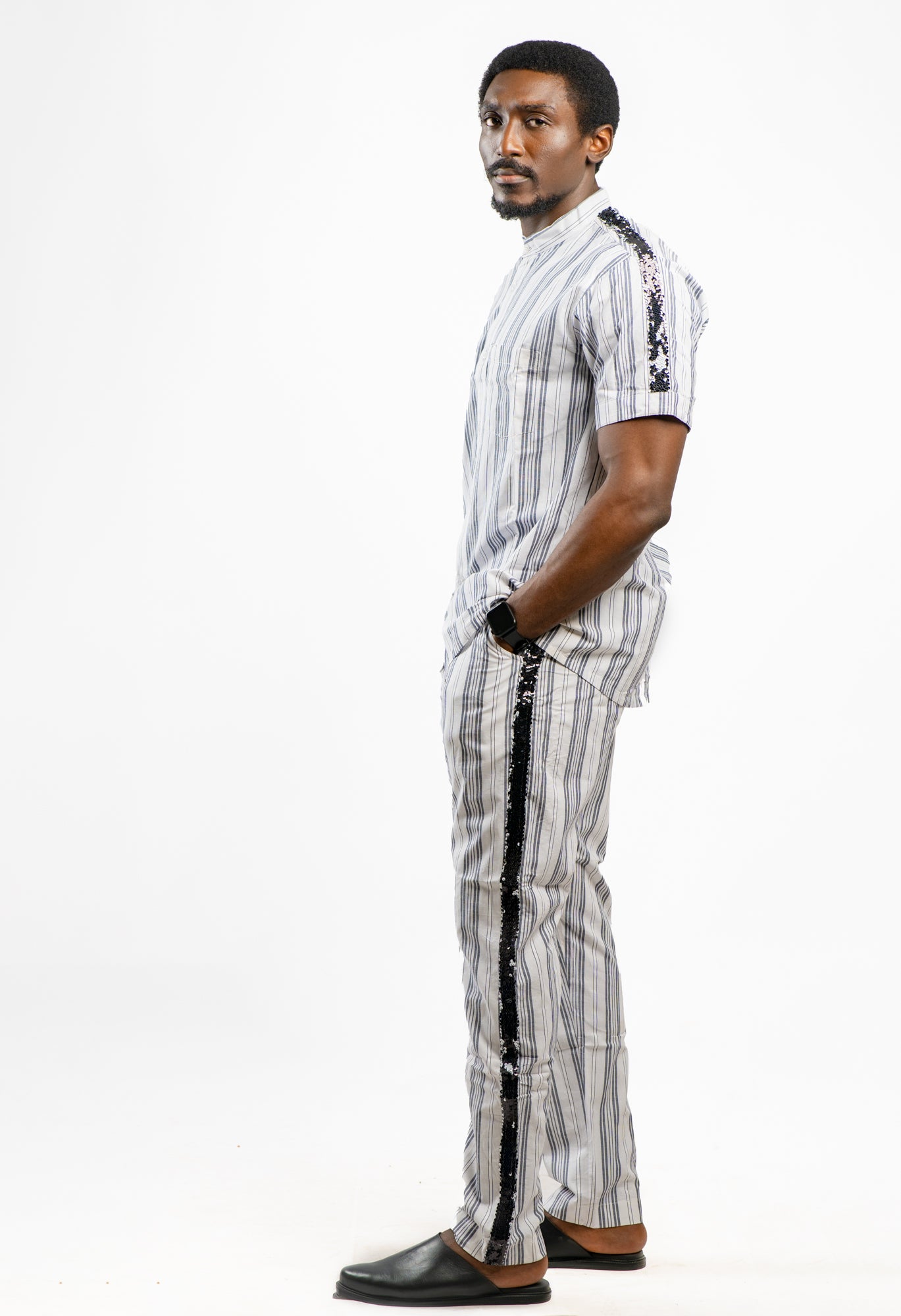 Luxe Men Sequence Set-Stripes